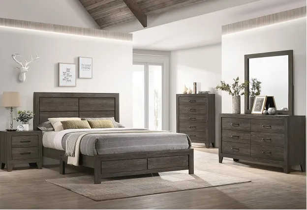 DARK HOPKINS STYLE QUEEN BEDROOM SET 5PC&nbsp;