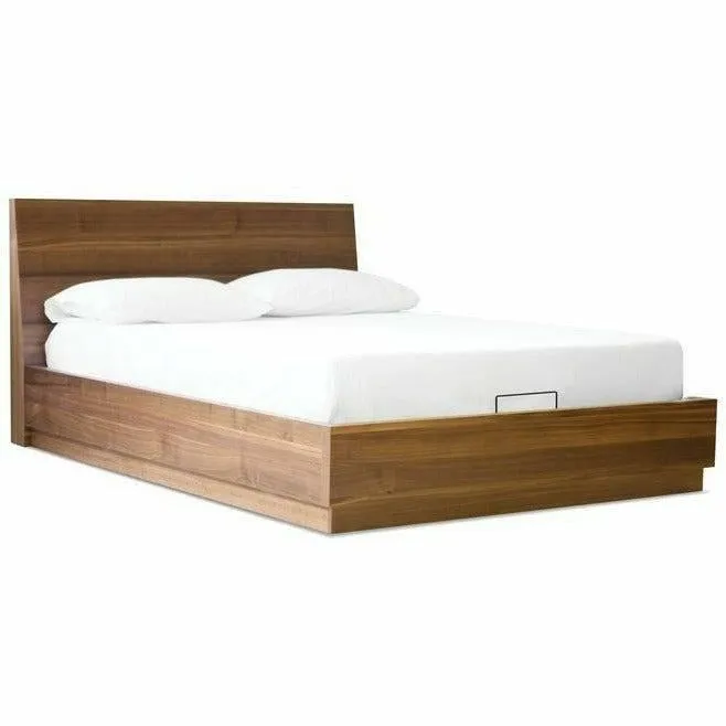 Della Storage Bed in Natural Walnut