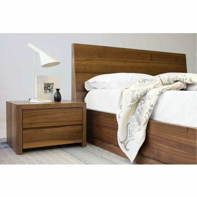 Della Storage Bed in Natural Walnut