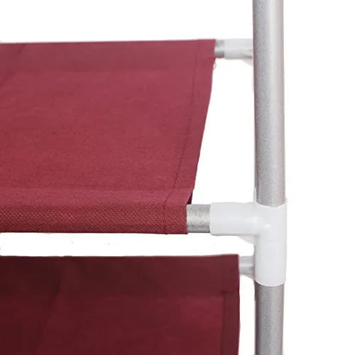 Ebee 5 Shelves Shoe Rack with Cover (Maroon)