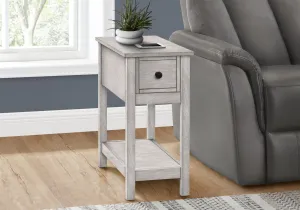 EleganceEnd: 2-Tier Grey Veneer Side Table with Storage Drawer – Perfect for Bedroom & Living Spaces