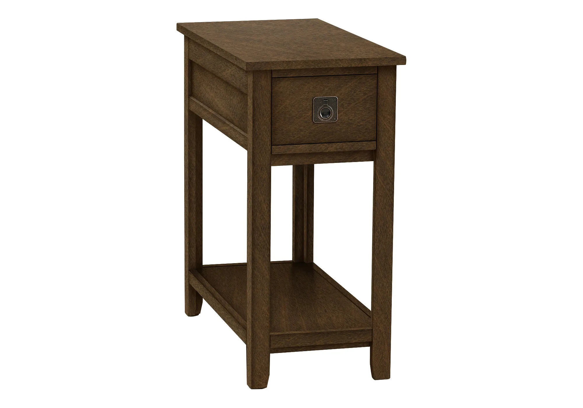 Espresso Accent Table with Drawer & Shelf