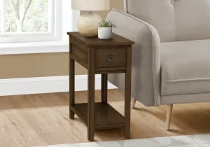 Espresso Accent Table with Drawer & Shelf