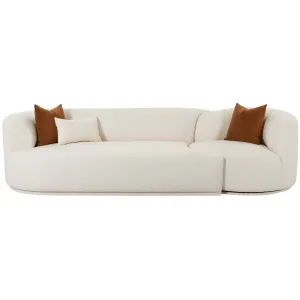 Fickle Boucle 2 Piece Modular LAF Sofa, Cream