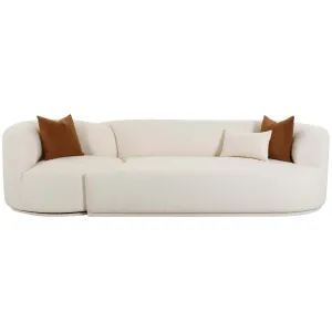 Fickle Boucle 2 Piece Modular RAF Sofa, Cream