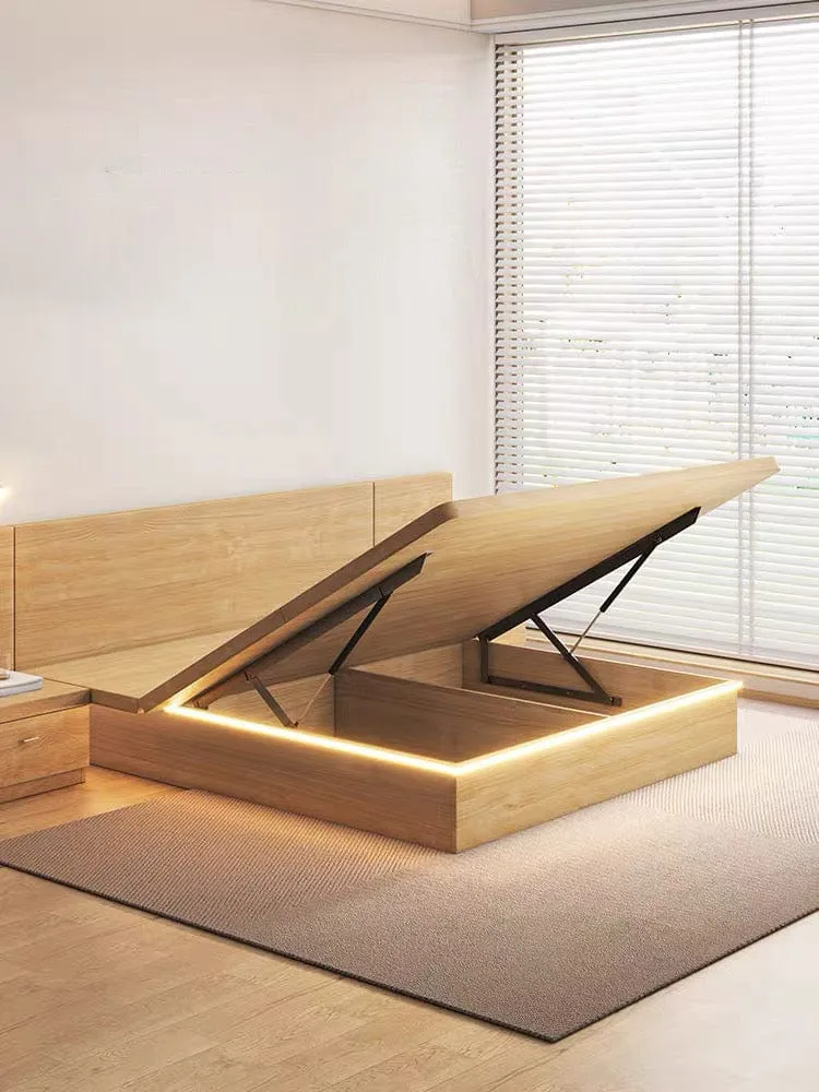 Franco Wooden Storage Bed Frame with LED Lighting