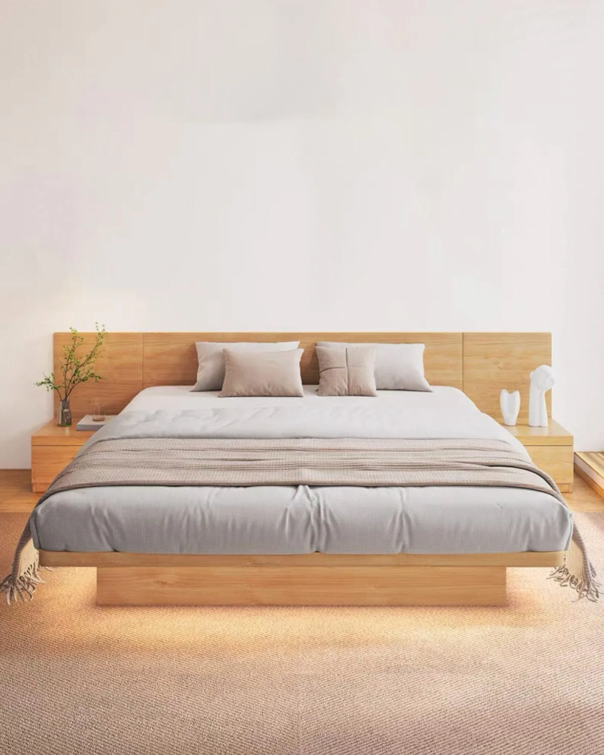 Franco Wooden Storage Bed Frame with LED Lighting