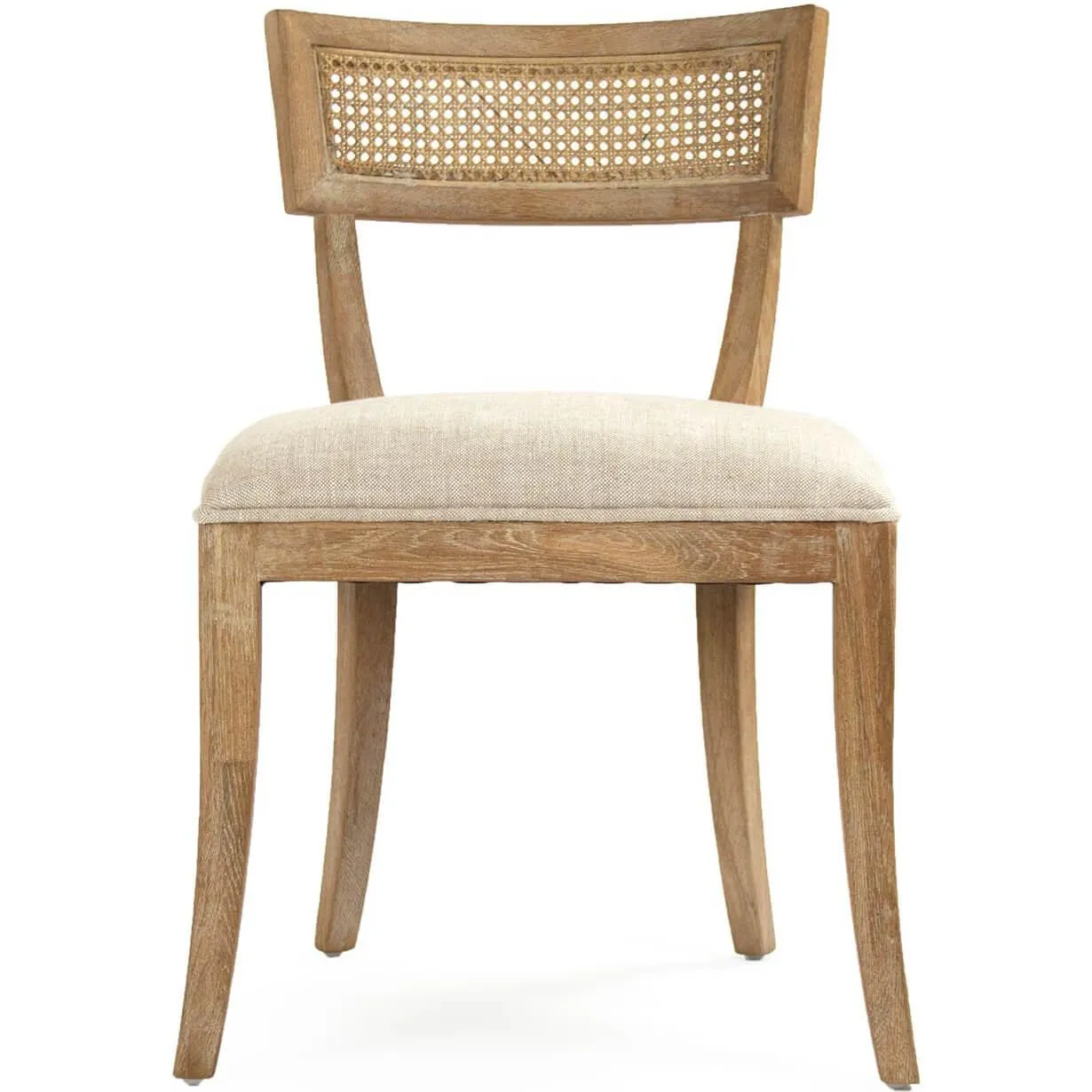 French Cane Curved Back Side Chairs - Pair