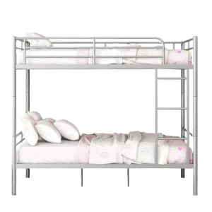 Full Over Full Metal Bunk Bed, Sliver