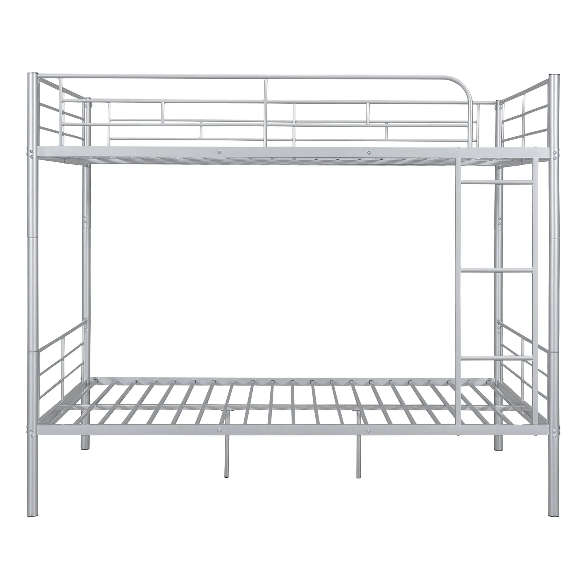 Full Over Full Metal Bunk Bed, Sliver