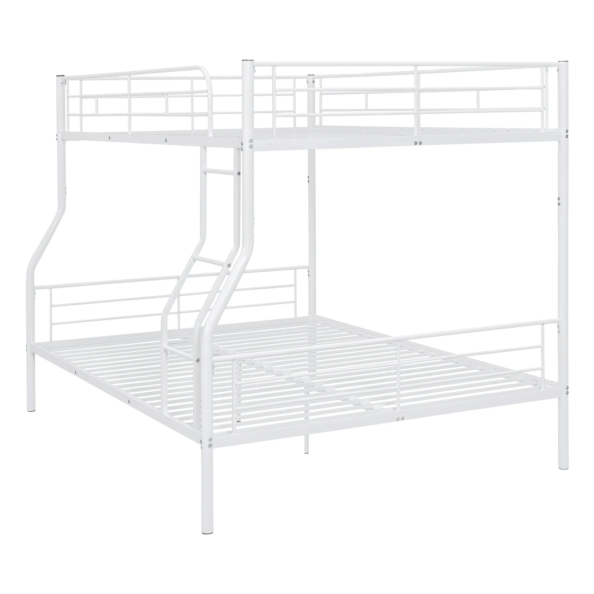 Full XL Over Queen Metal Bunk Bed, White