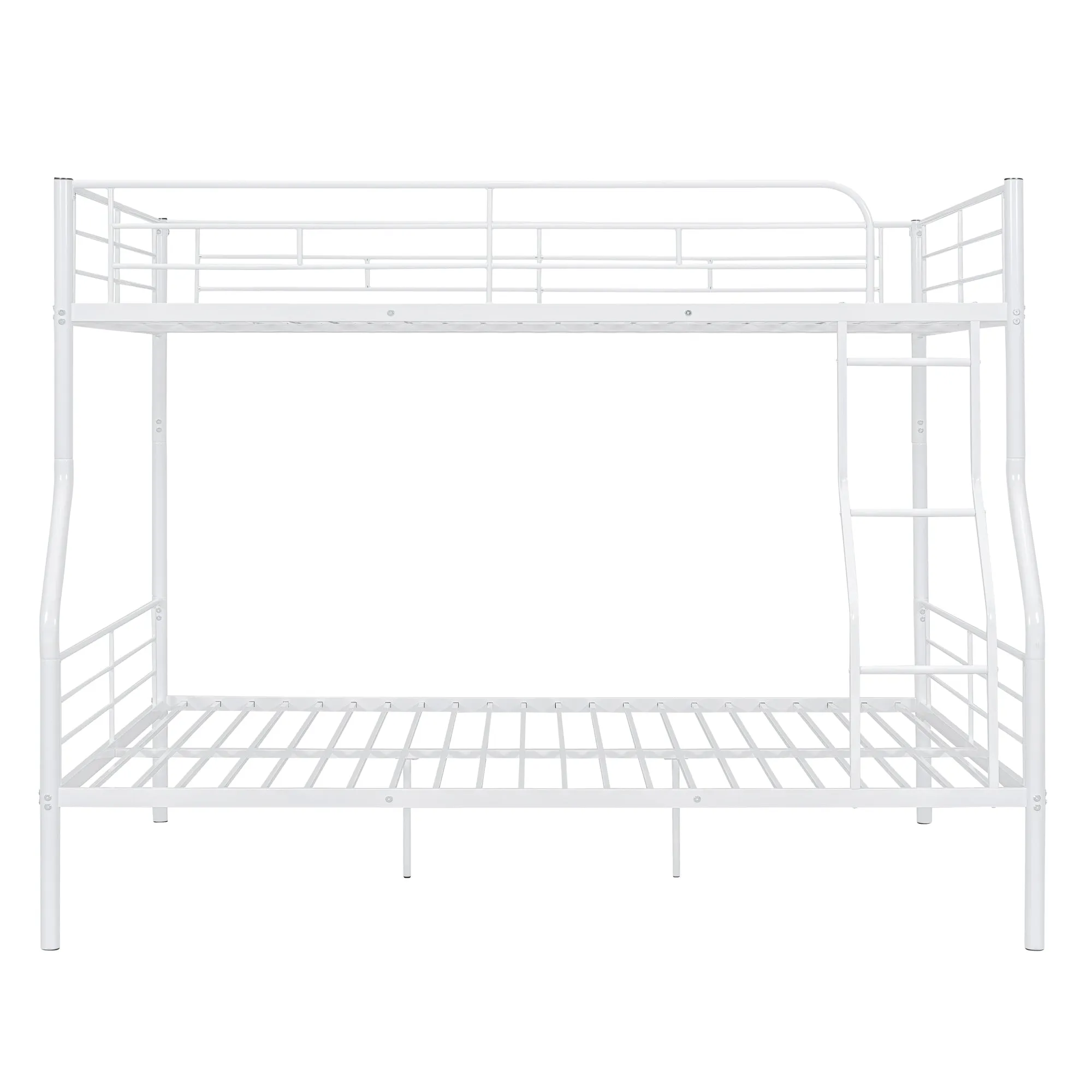 Full XL Over Queen Metal Bunk Bed, White