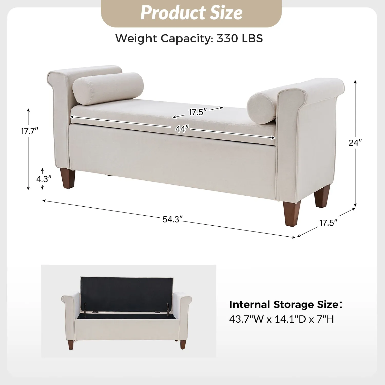 Gabino Traditional Style Versatile Storage Bench