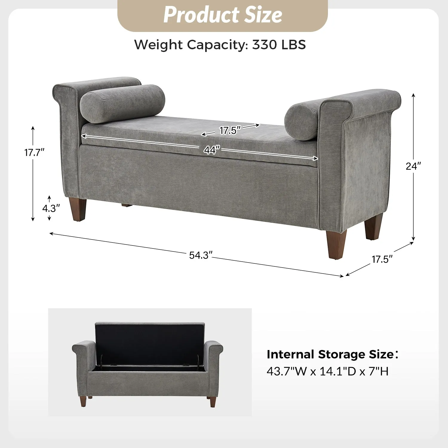 Gabino Traditional Style Versatile Storage Bench