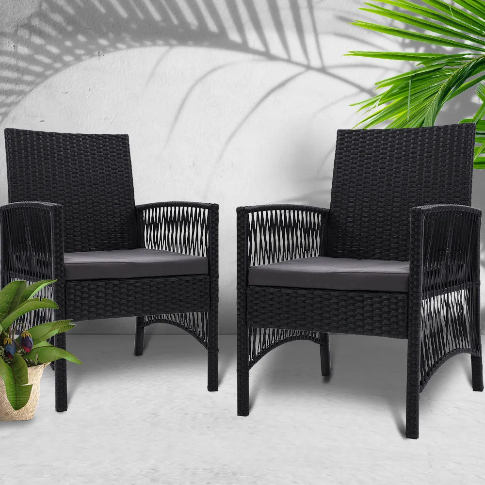 Gardeon 2PC Outdoor Dining Chairs Patio Furniture Wicker Lounge Chair Garden