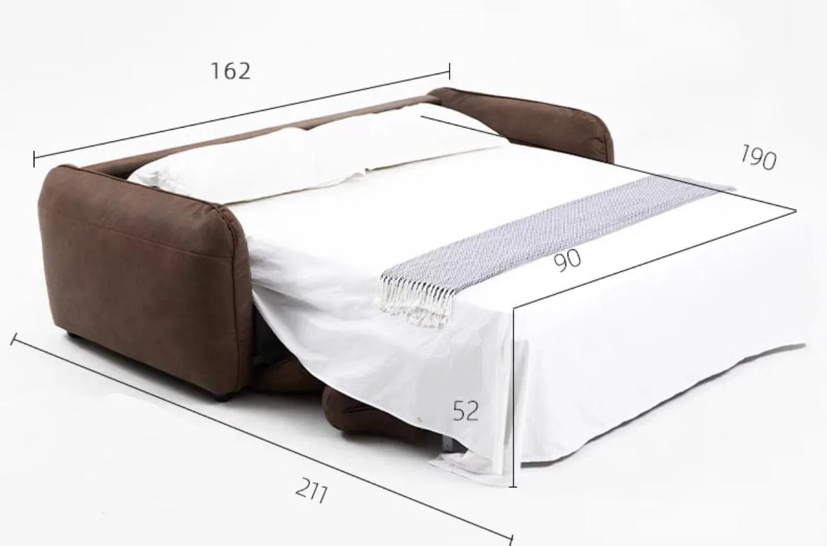 George Foldable Leather Sofa Bed with Mattress