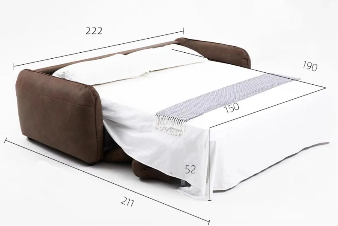 George Foldable Leather Sofa Bed with Mattress