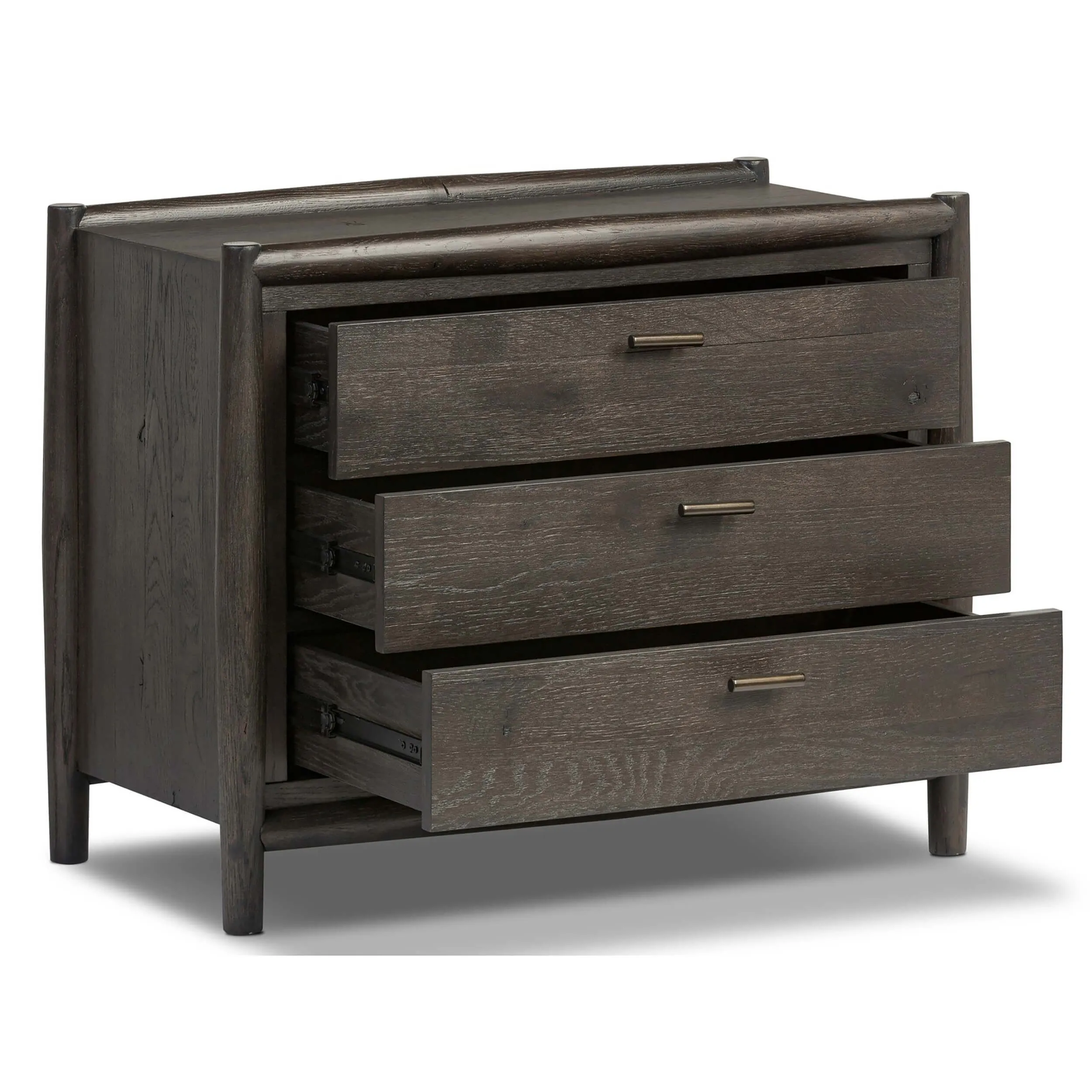 Glenview Nightstand, Cracked Smoked Black