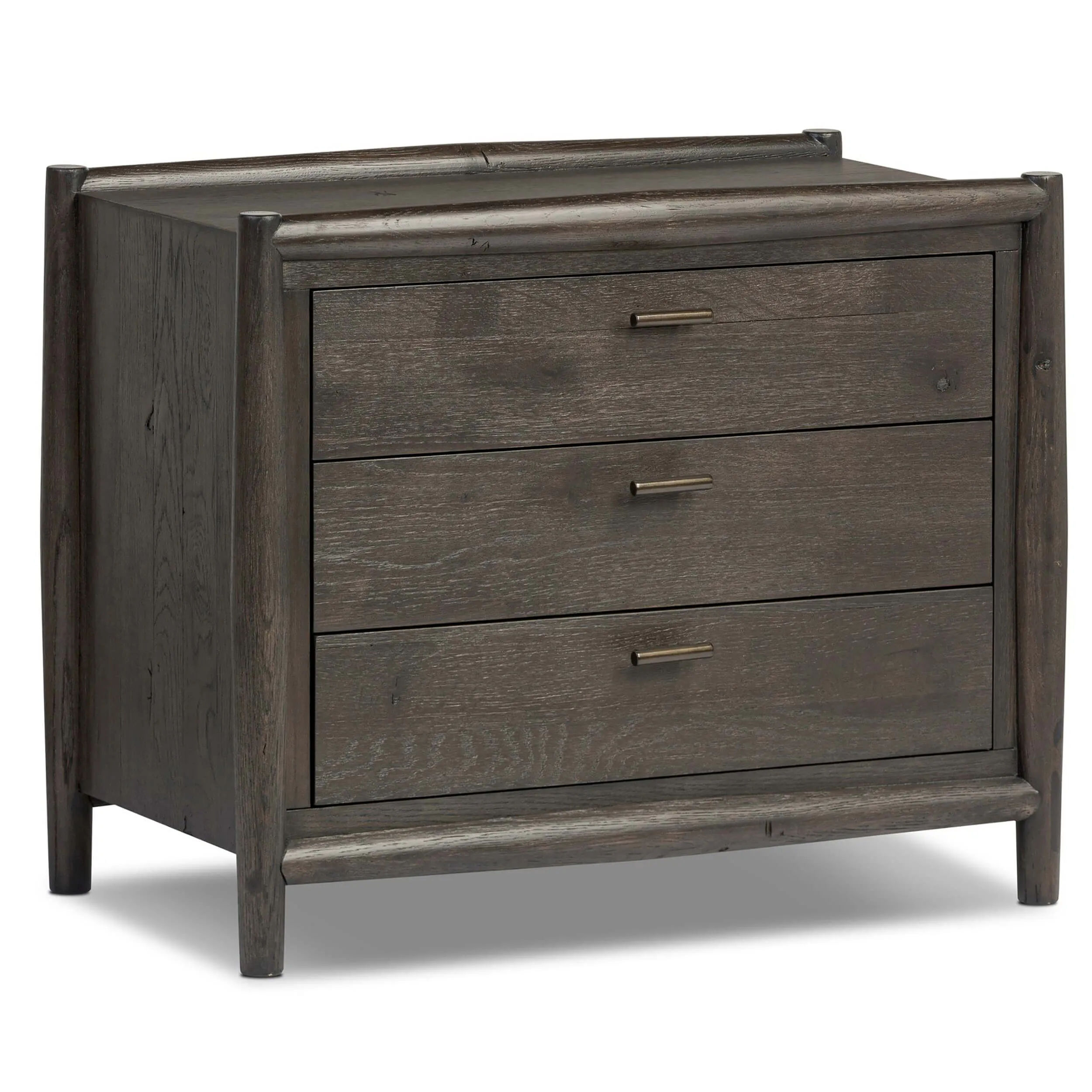 Glenview Nightstand, Cracked Smoked Black