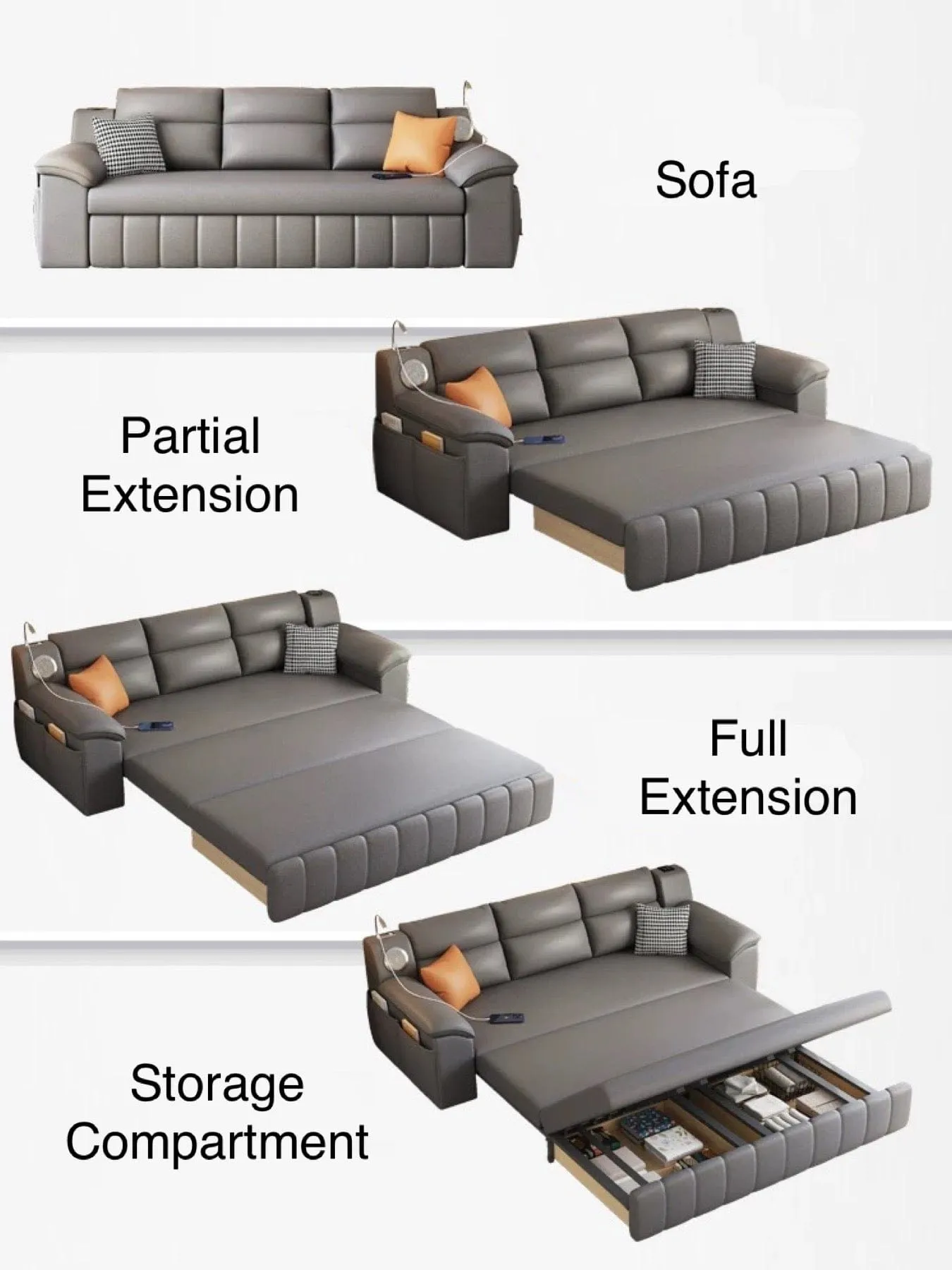 Gorgia Scratch Resistant Storage Sofa Bed