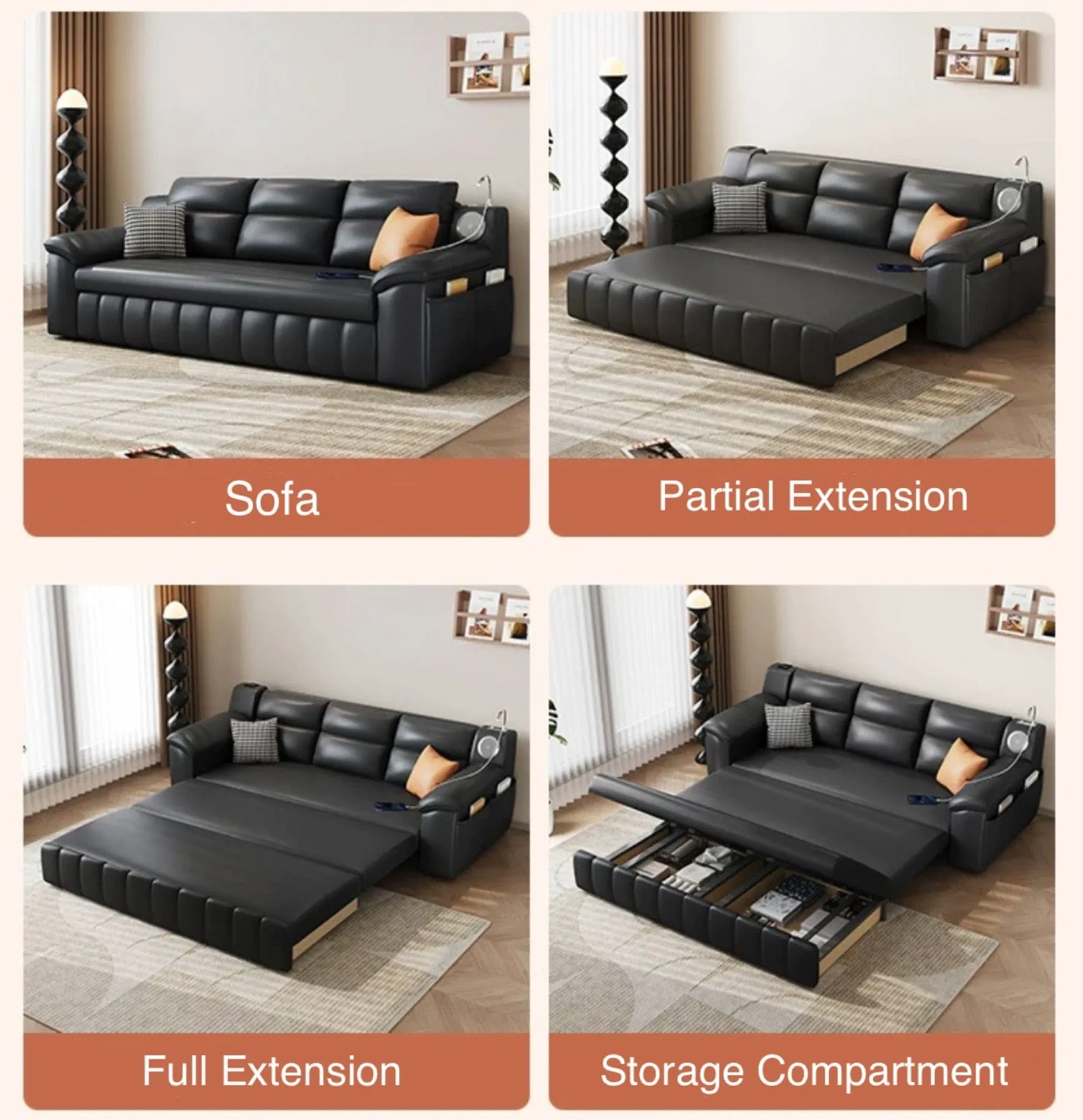 Gorgia Scratch Resistant Storage Sofa Bed