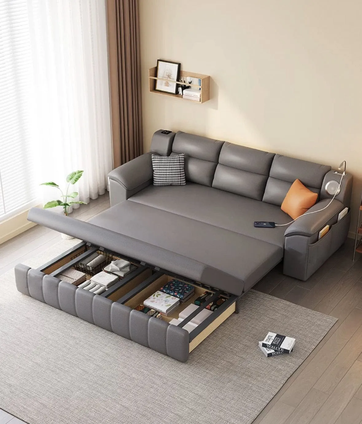 Gorgia Scratch Resistant Storage Sofa Bed