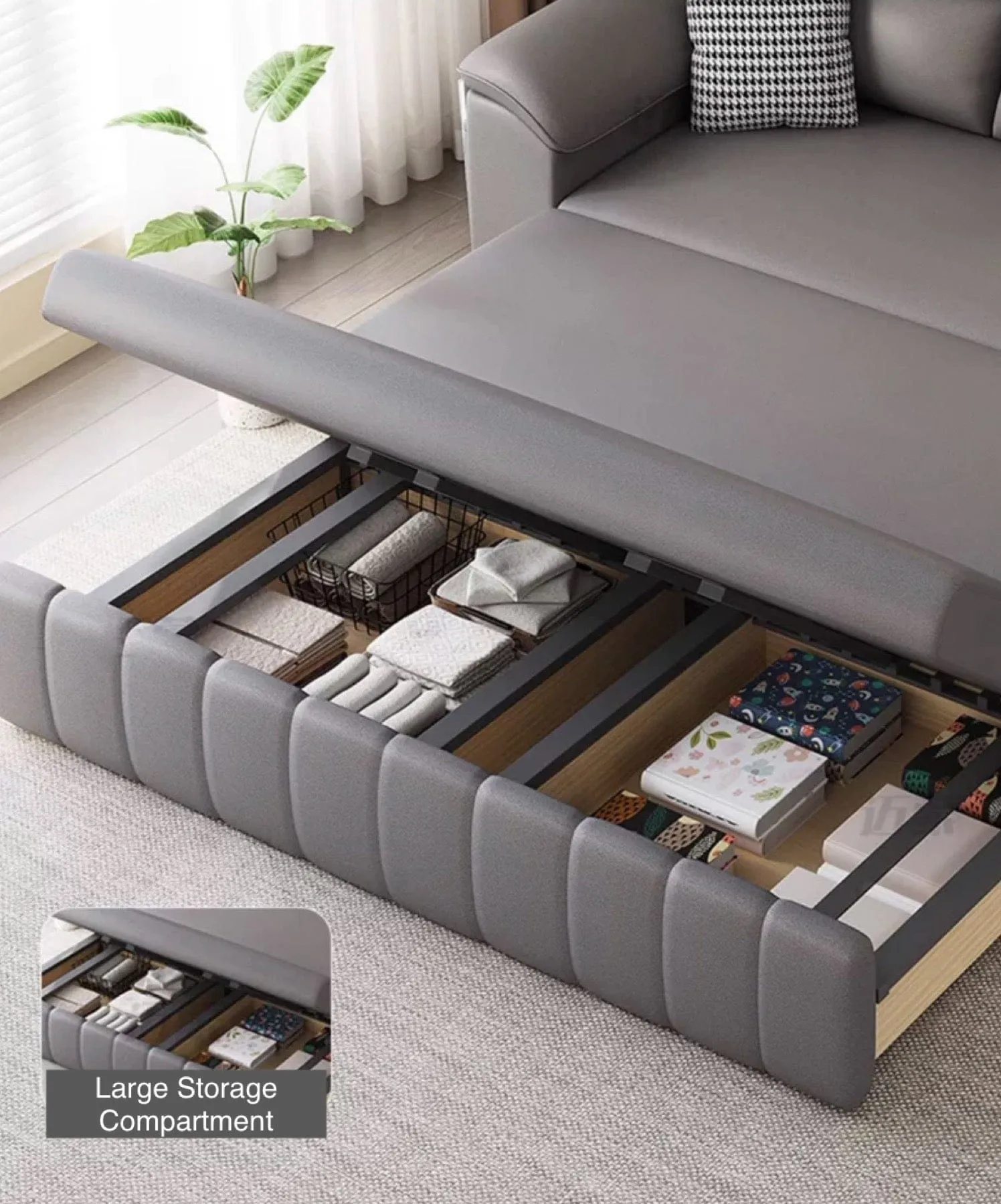 Gorgia Scratch Resistant Storage Sofa Bed