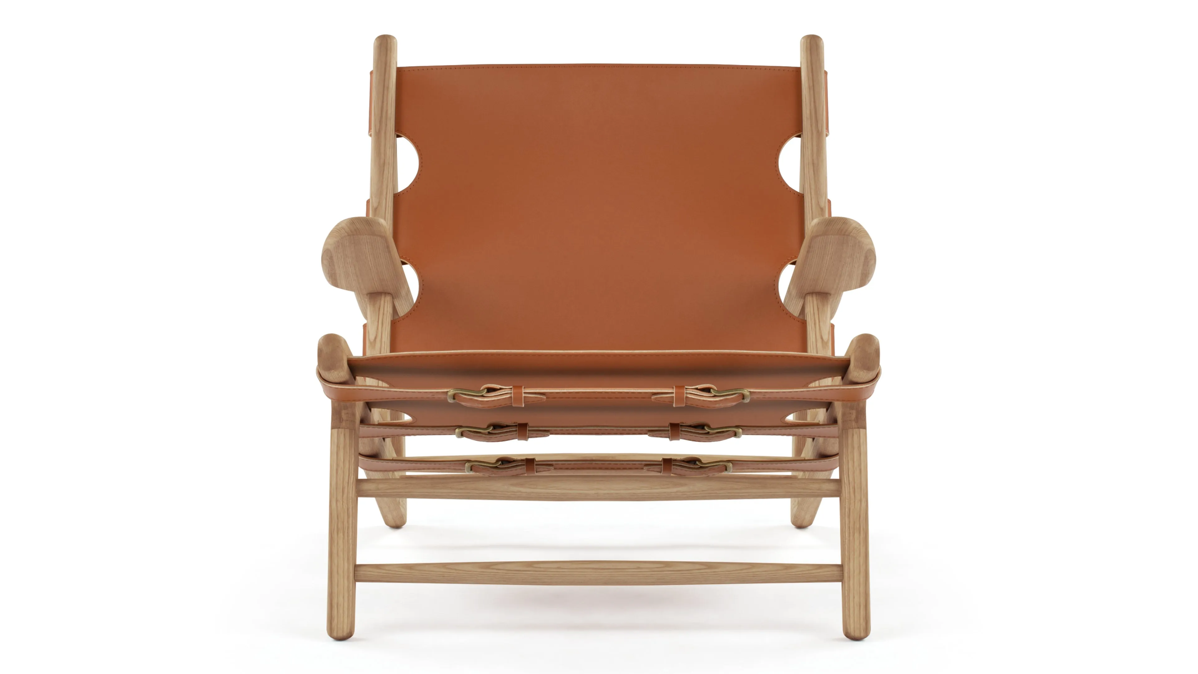 Hunting - Hunting Chair, Whiskey Brown Vegan Leather and Ash