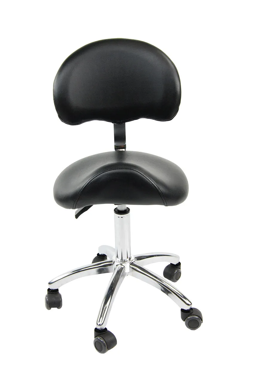 Hydraulic Saddle Stool With Back