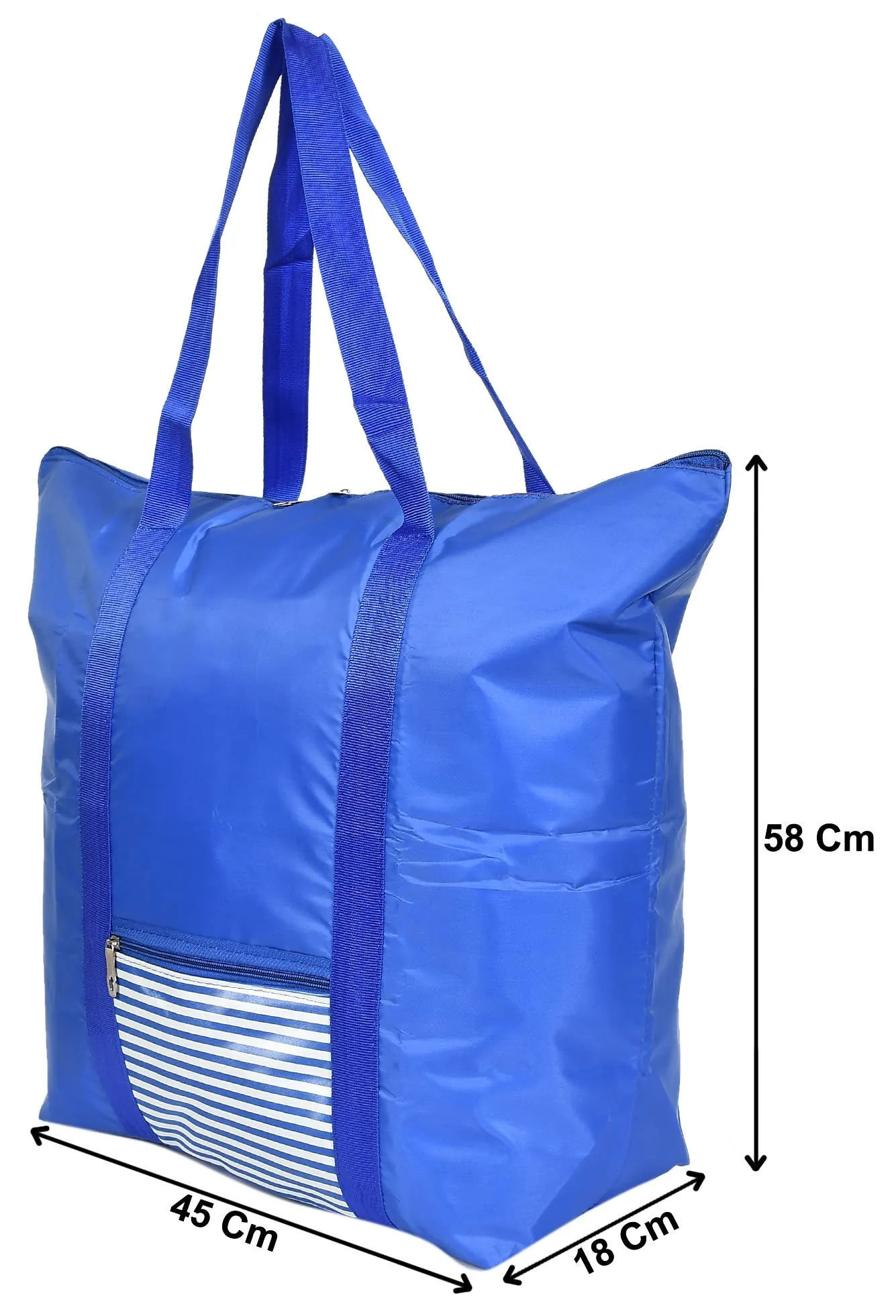 Kuber Industries Parachute Multi-Purpose Storage Bag/Clothing Storage Organizer/Toy Storage Bag/Stationery Paper Storage Bag with Zipper Closure & Strong Handle With Bag Cover (Blue)