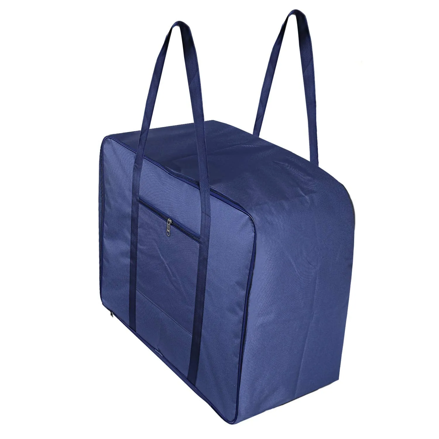 Kuber Industries Rexine Jumbo Underbed Moisture Proof Storage Bag with Zipper Closure and Handle (Blue)-CTKTC021175