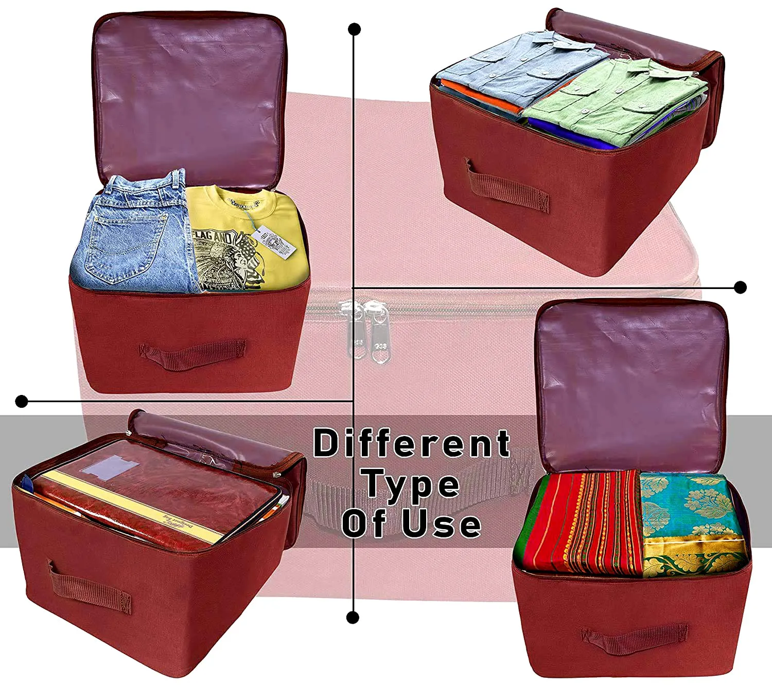 Kuber Industries Small Size Multi-Purpose Storage Bag (Maroon)-HS_38_KUBMART21321