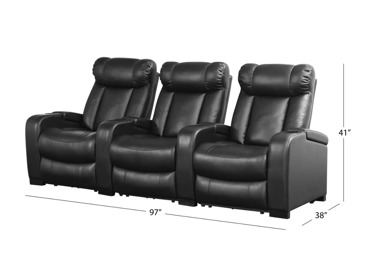 Larson Leather Power Reclining Theatre Set