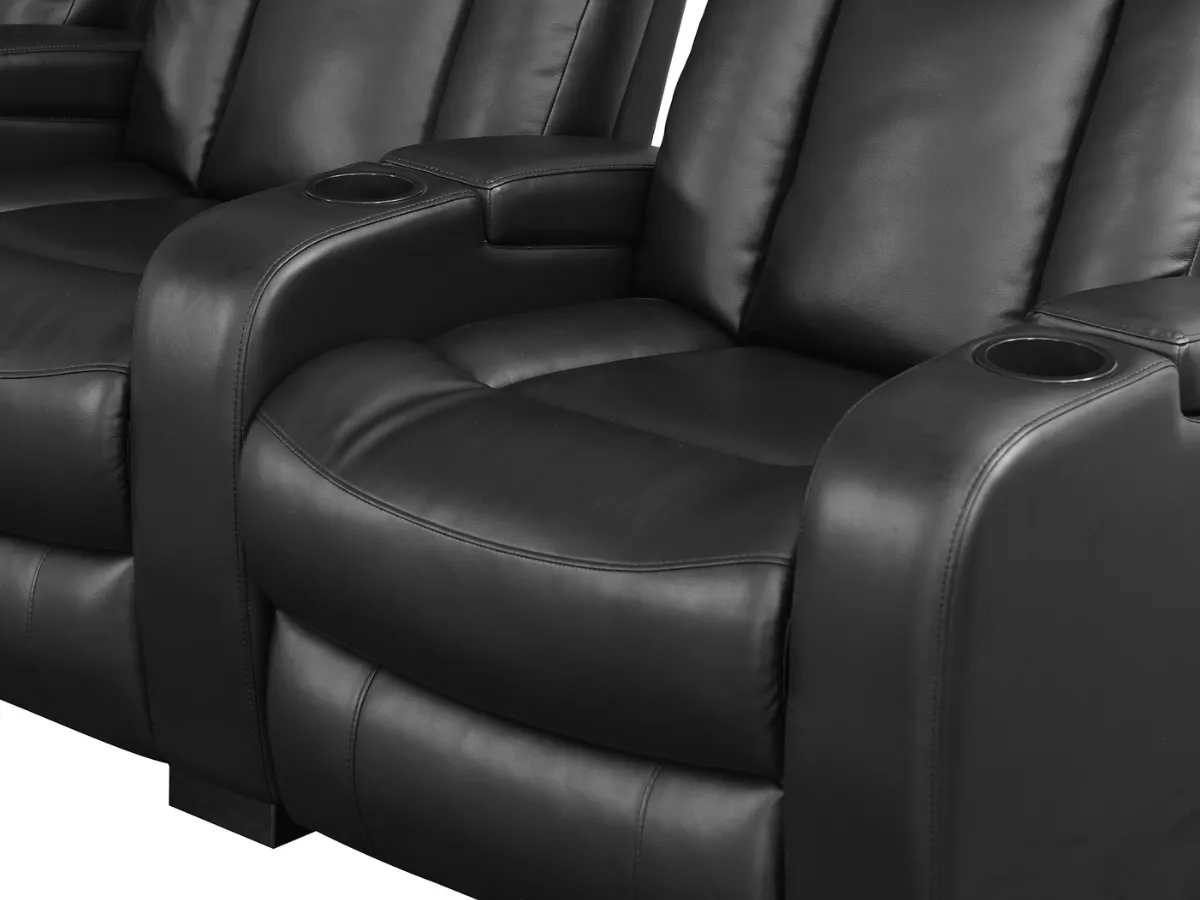 Larson Leather Power Reclining Theatre Set