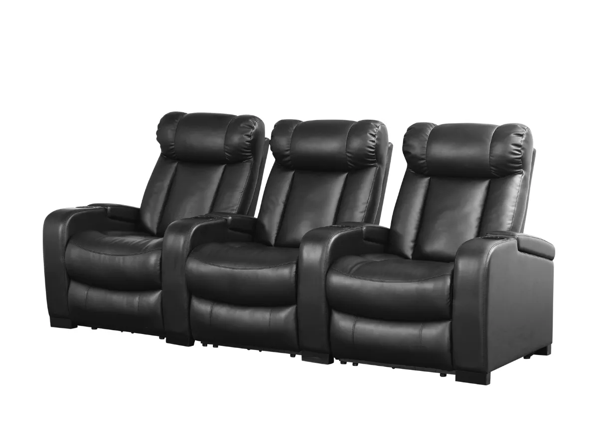 Larson Leather Power Reclining Theatre Set