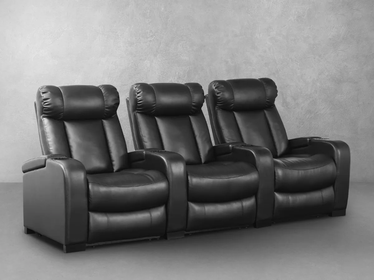 Larson Leather Power Reclining Theatre Set