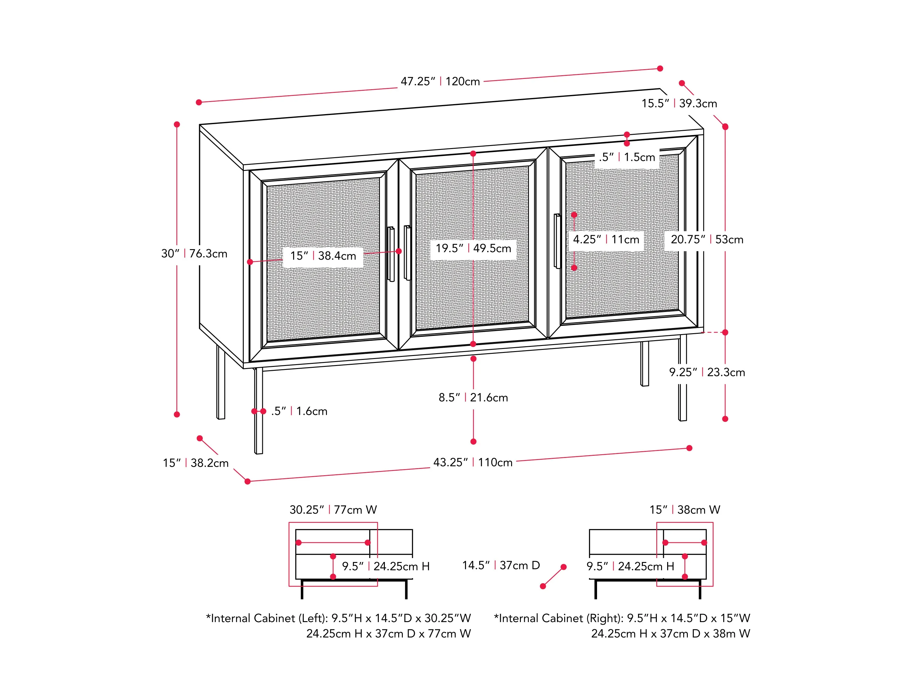 Light Brown Wood Sideboard Buffet