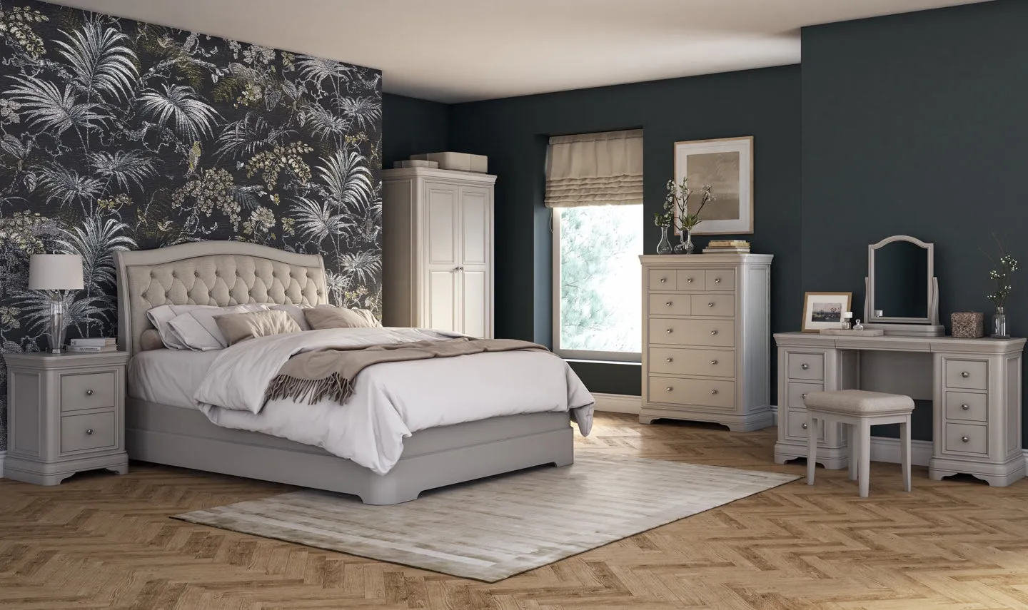 Mabel 4ft6 Bed with Upholstered Headboard by Vida Living