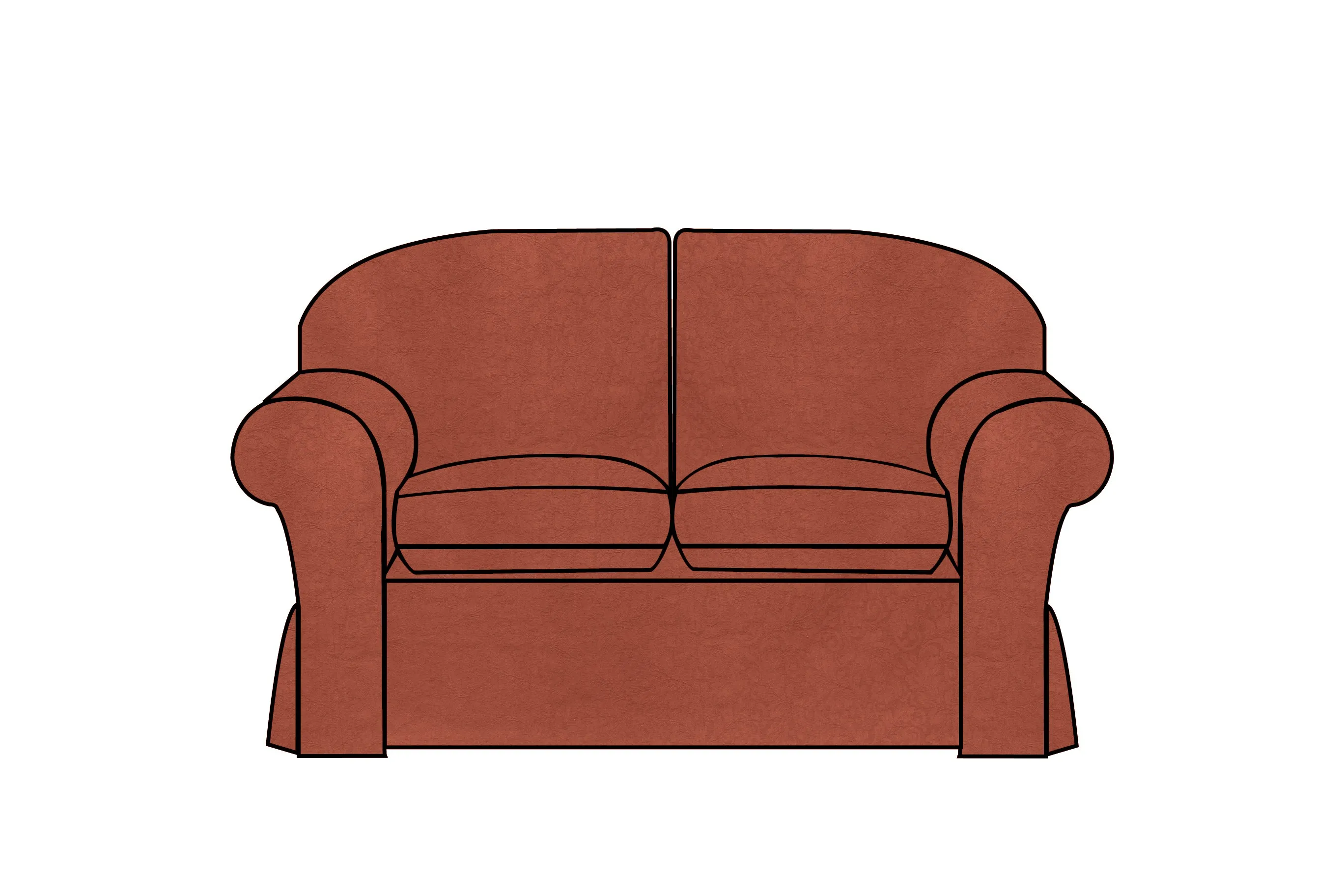 Madrid | 2 Seater Extra Loose Cover | Kingston Dark Terracotta