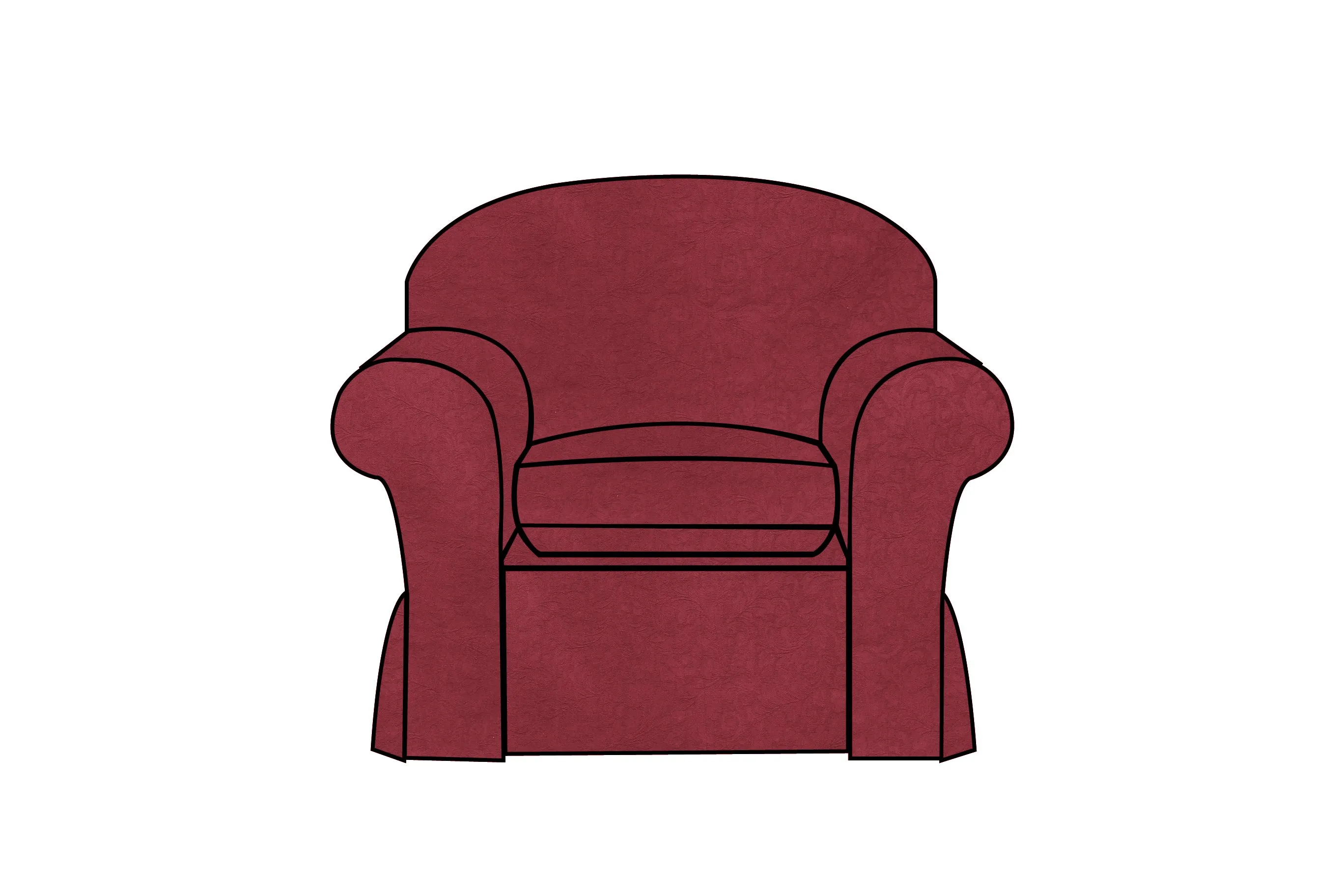 Madrid | Armchair Extra Loose Cover | Kingston Burgundy