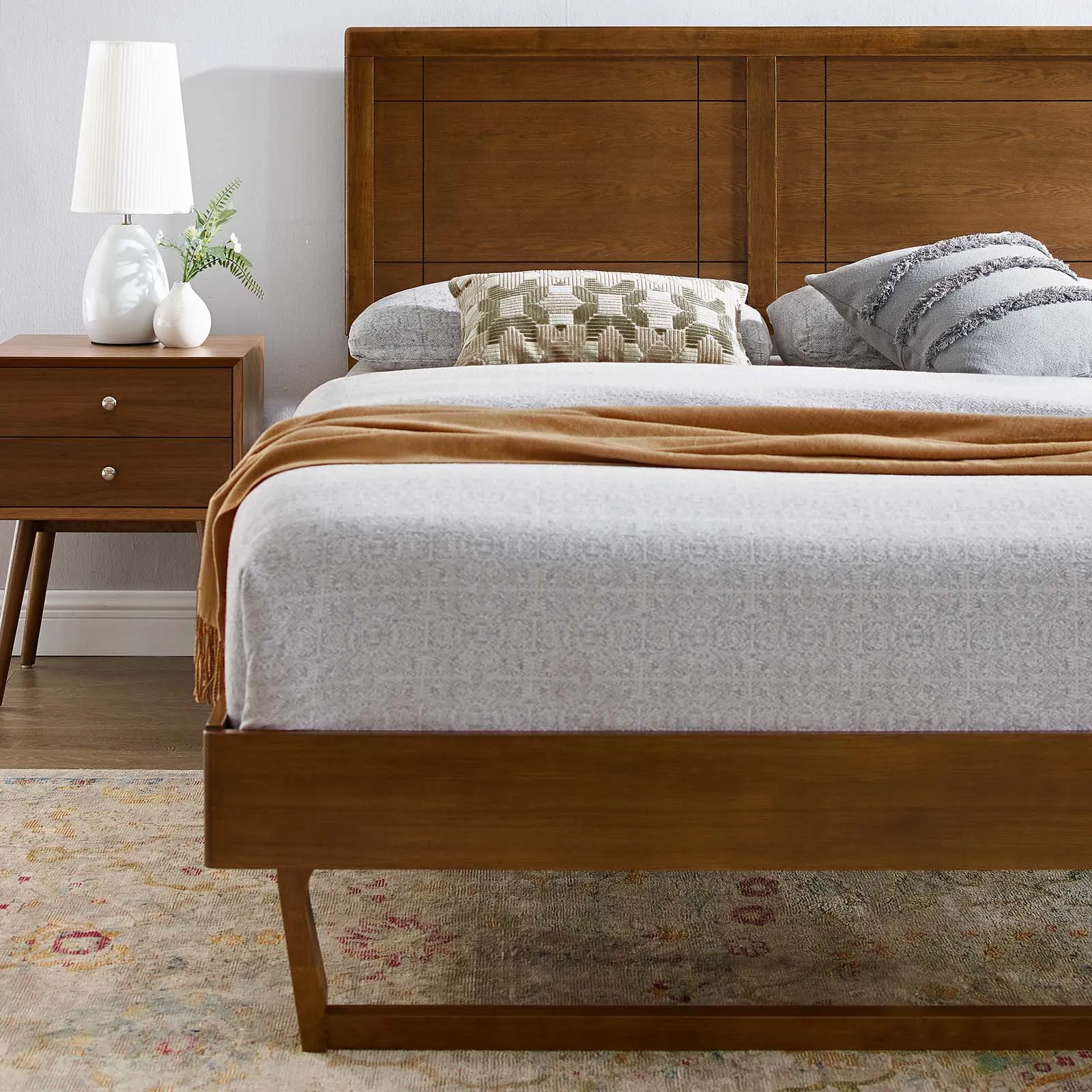 Marlee Wood Platform Bed With Angular Frame