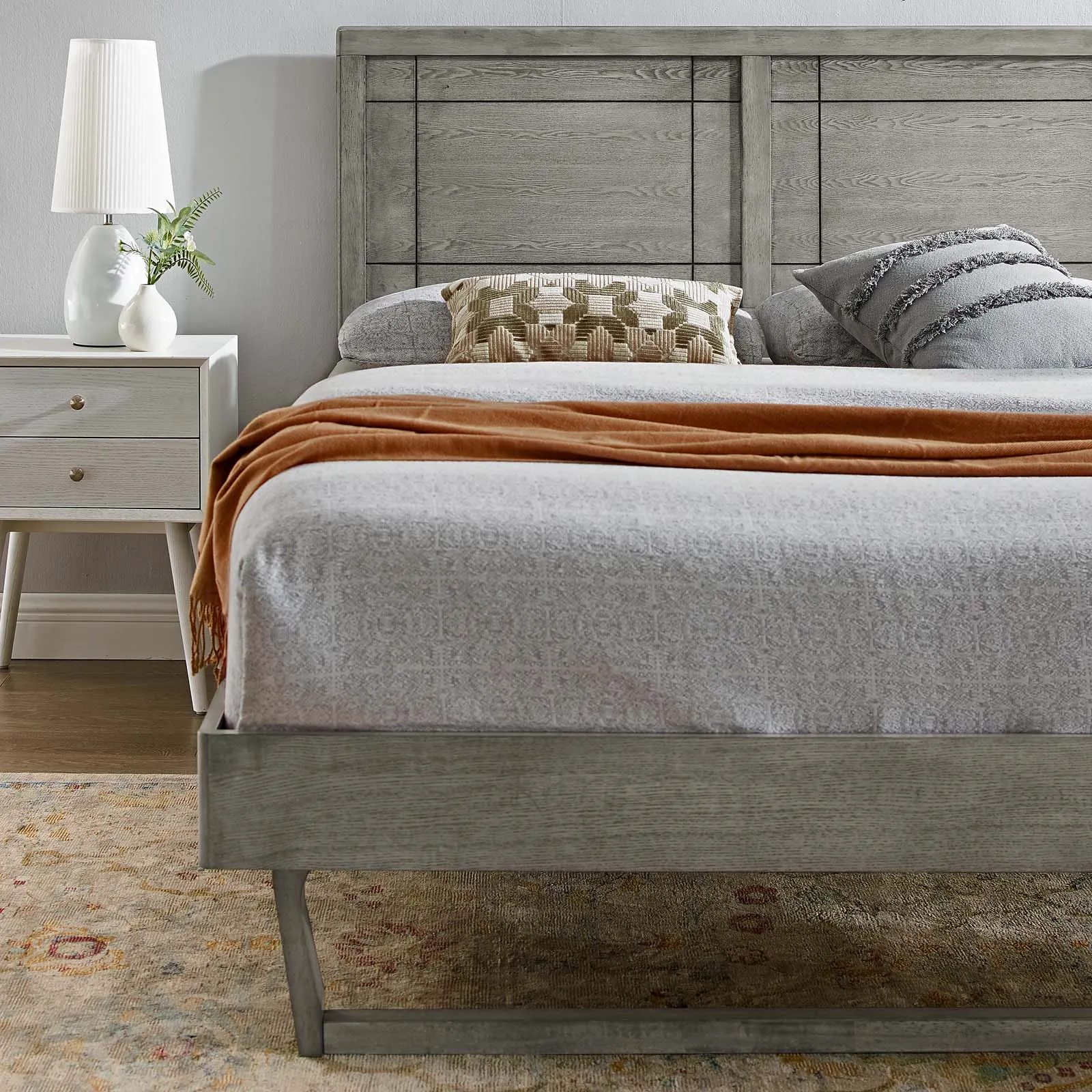 Marlee Wood Platform Bed With Angular Frame