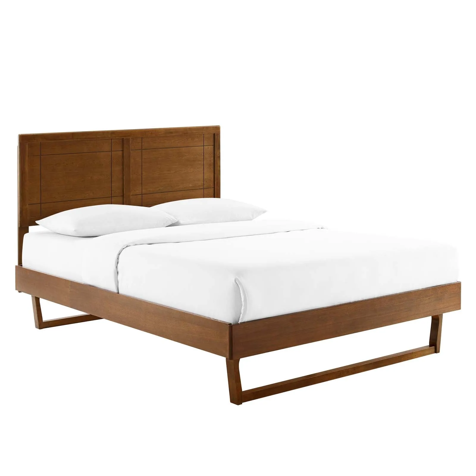 Marlee Wood Platform Bed With Angular Frame