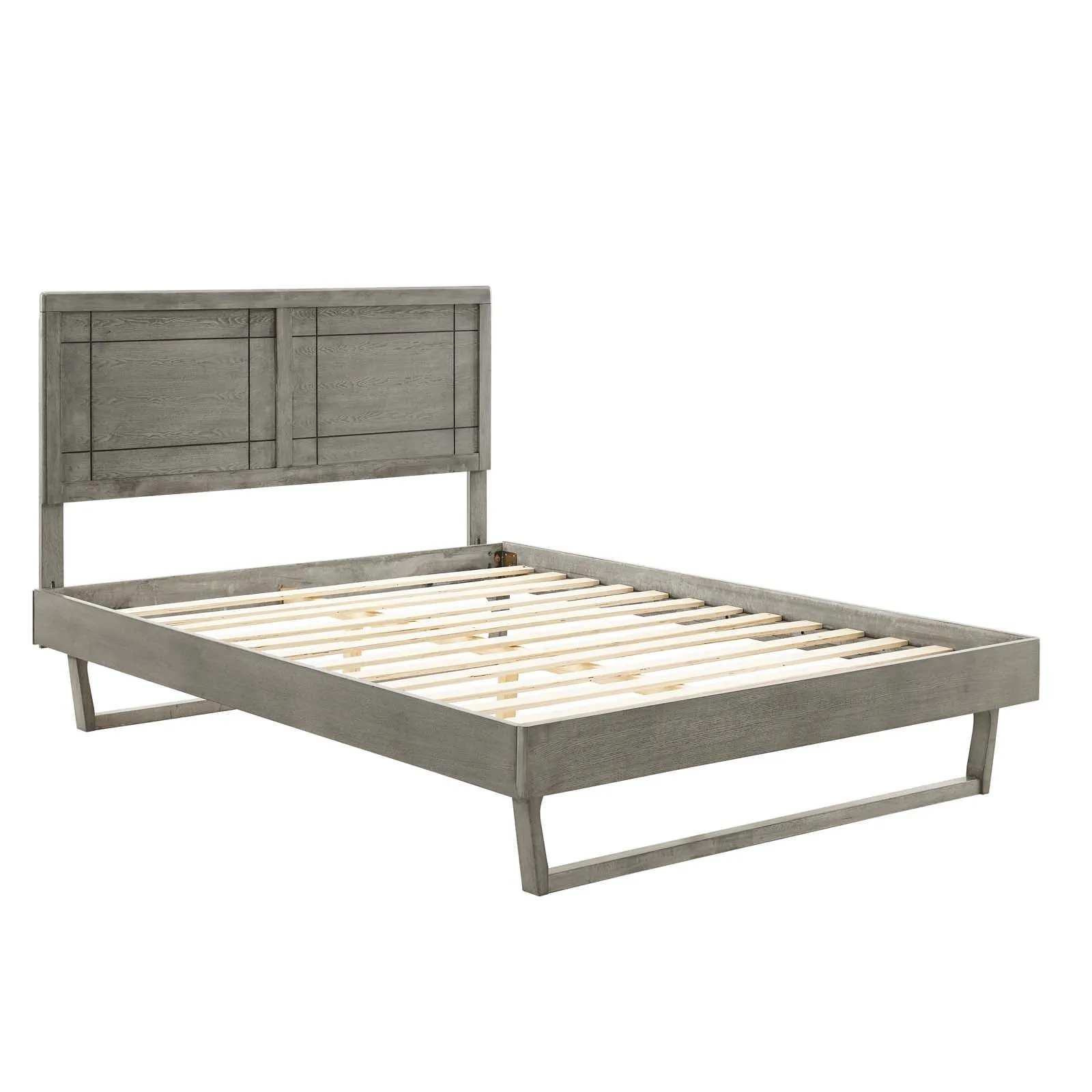 Marlee Wood Platform Bed With Angular Frame