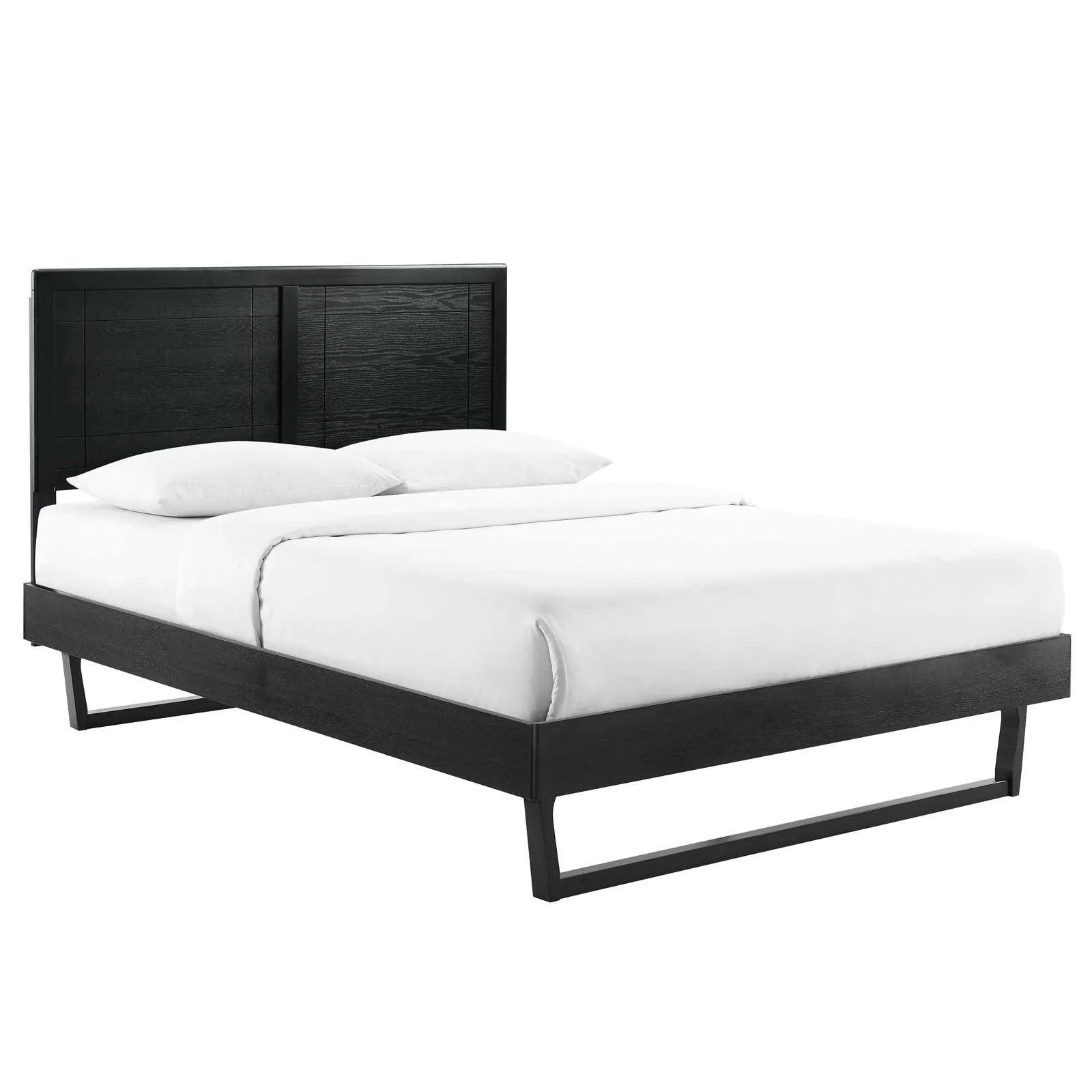 Marlee Wood Platform Bed With Angular Frame