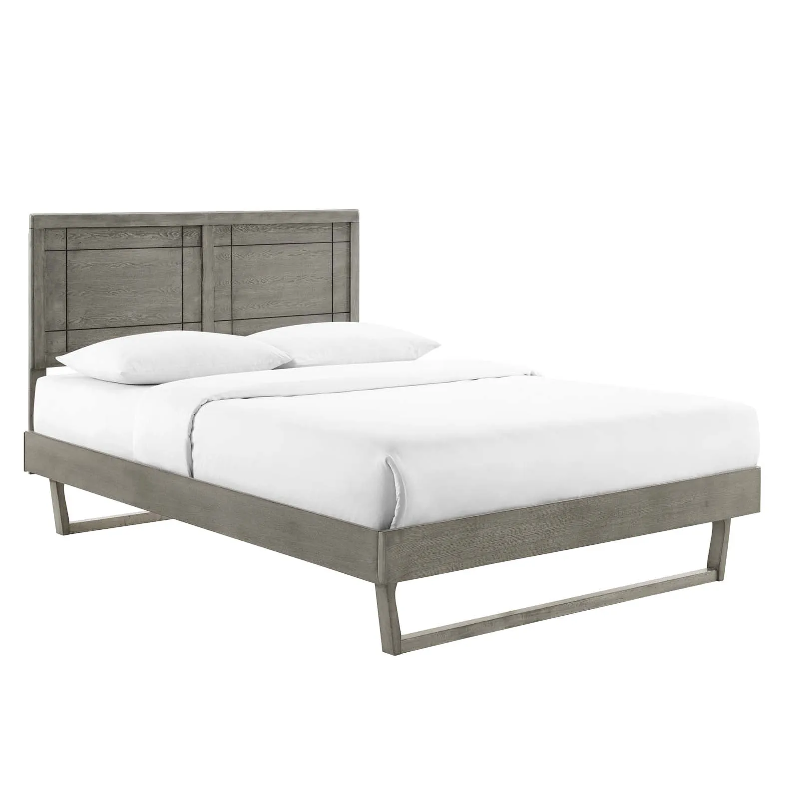 Marlee Wood Platform Bed With Angular Frame