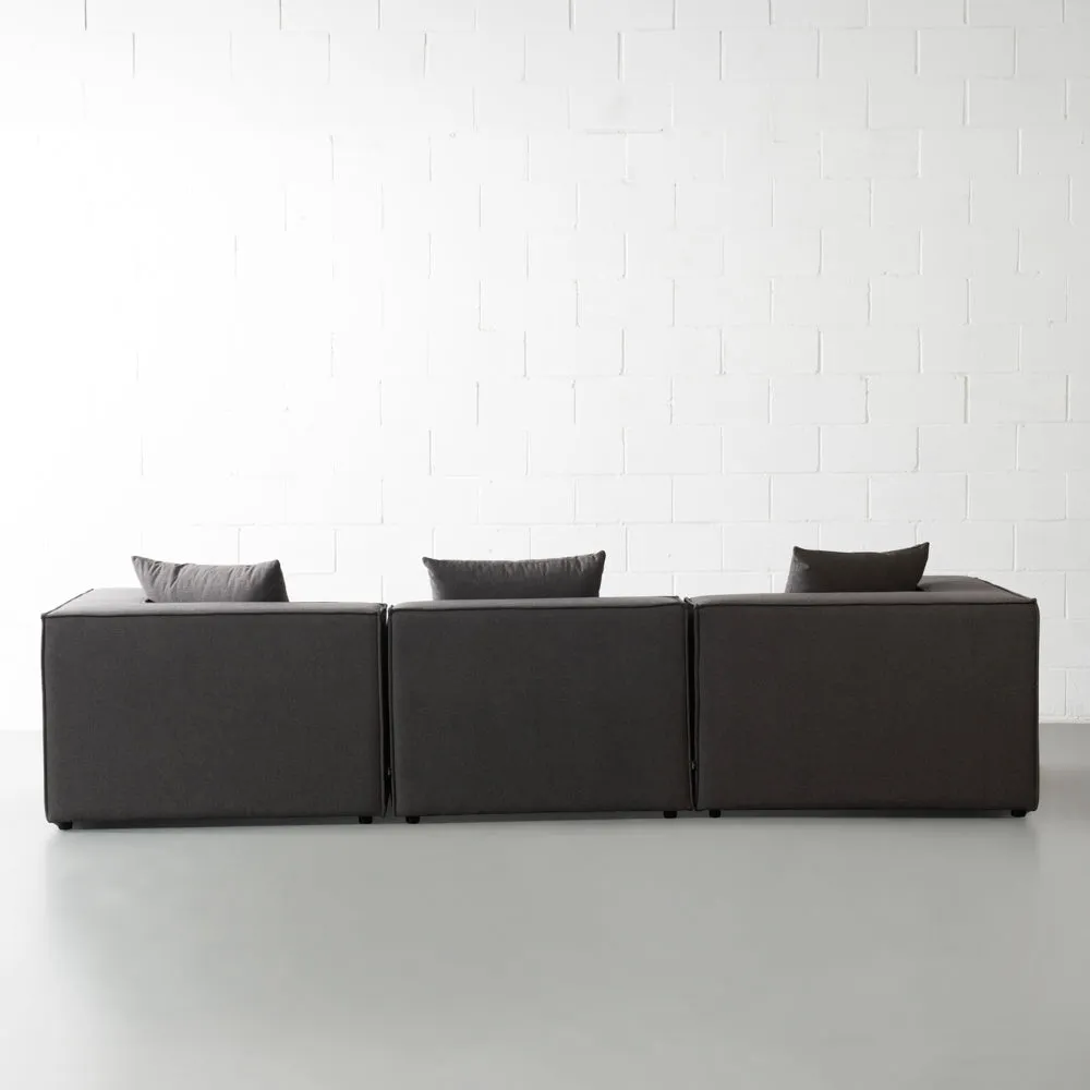 MASON - Dark Grey Fabric Modular Sectional (4 piece)