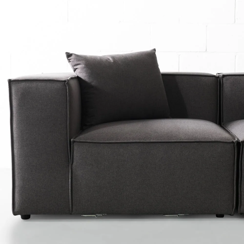 MASON - Dark Grey Fabric Modular Sectional (4 piece)