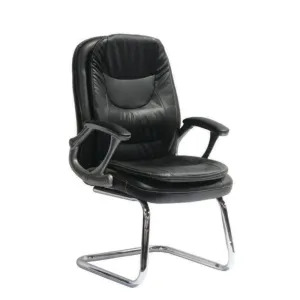 Mega Visitors Padded Chair PVC Black Chrome Base