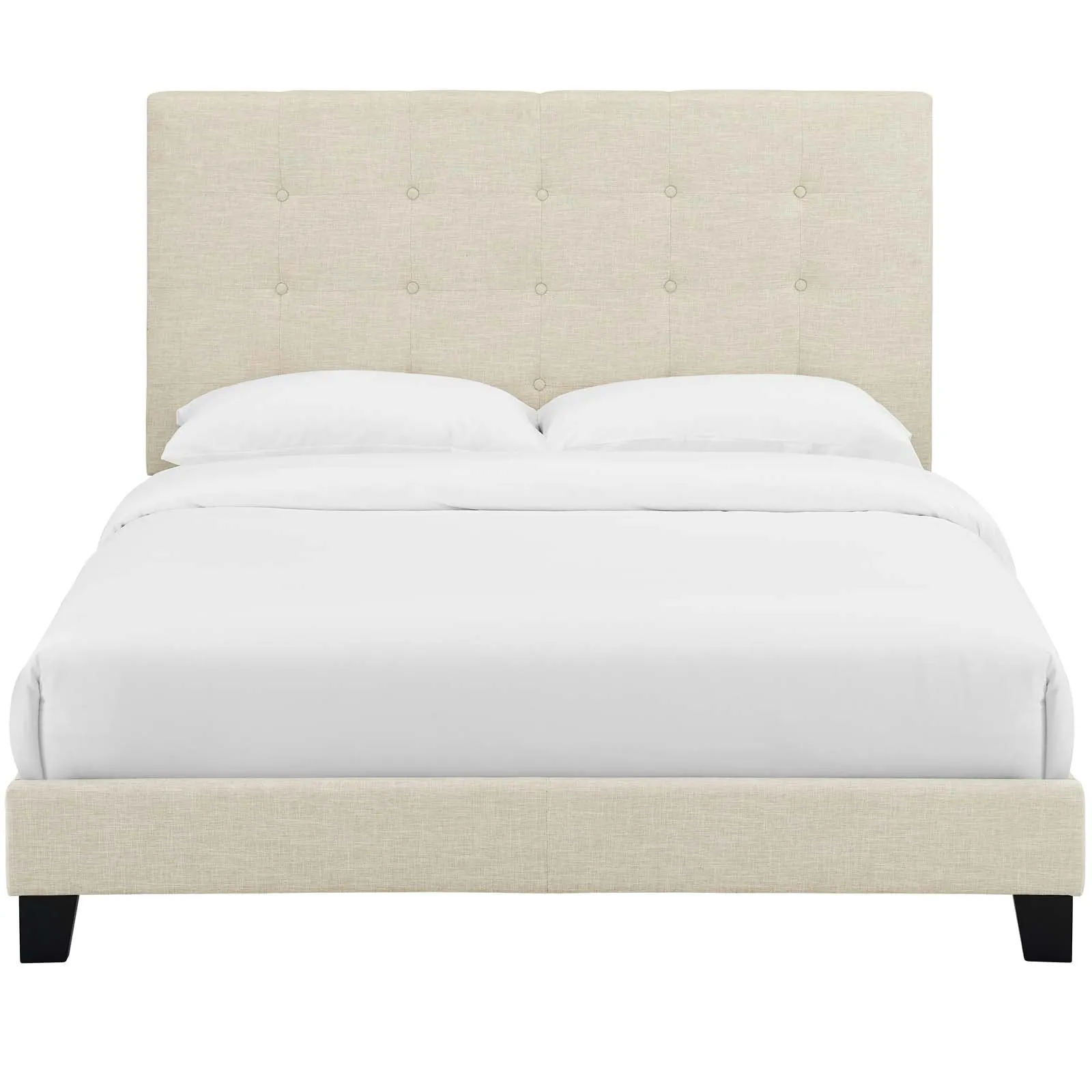 Melanie Tufted Button Upholstered Fabric Platform Bed